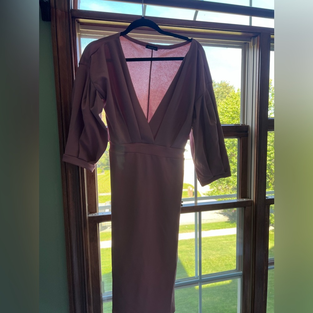 Off the shoulder mauve dress